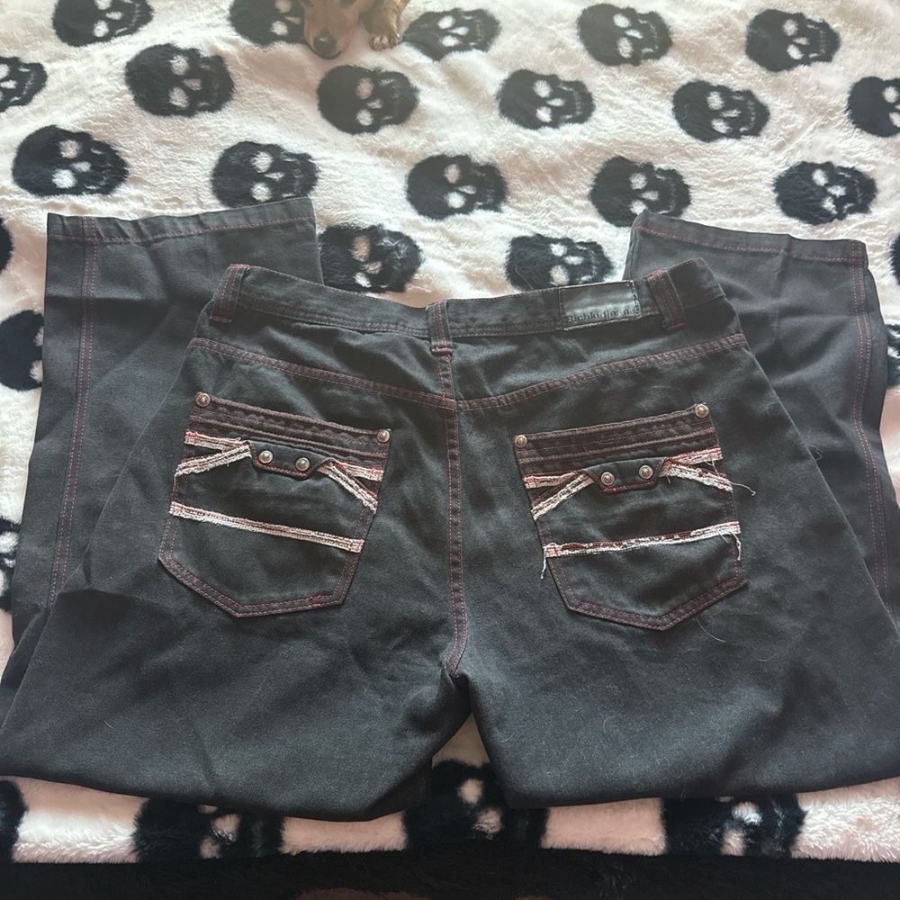 Black and Red grunge baggy jeans